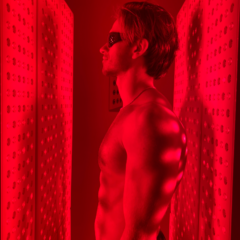 Man doing Red Light Therapy service